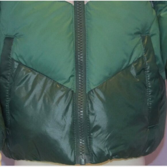 Cat & Jack Green Puffer Jacket NWT XS Faux Shearling Lined Hooded Full Zip - Picture 3 of 4